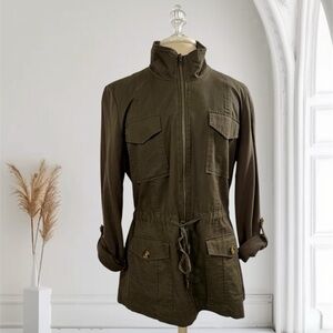 41 Hawthorn | Riplee Knit Sleeve Cargo Jacket in Olive